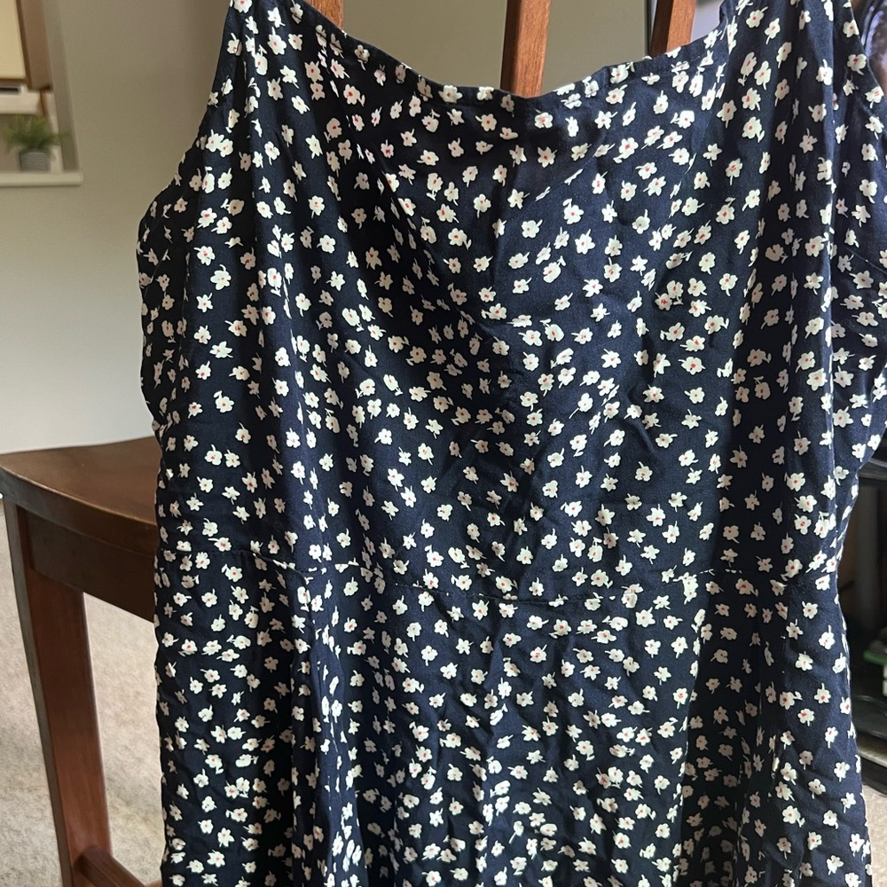 Blue, red and white floral dress from GAP.